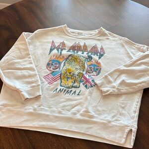 Def Leppard Graphic Long Sleeve Tee - Cream